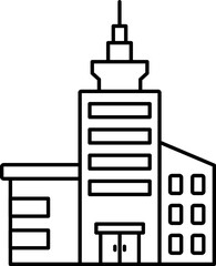 Obraz premium Skyscraper Building Icon In Black Outline.