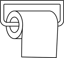 Toilet Paper Icon Or Symbol In Linear Style.