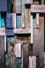 Background texture pattern of weathered wooden wall cladding
