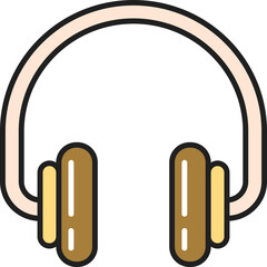 Colorful Headphone Icon In Flat Style.