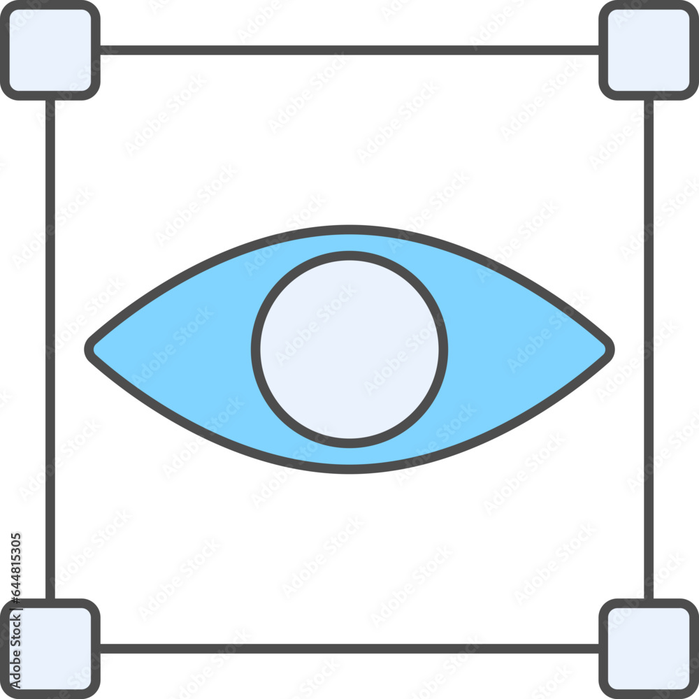 Sticker Blue Vision Or Eye Selection Icon.