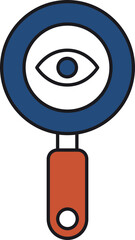 Colorful Magnifying Glass And Eye Icon.