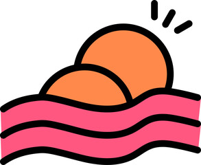 Illustration Of Money Waste Icon In Pink And Orange Color.