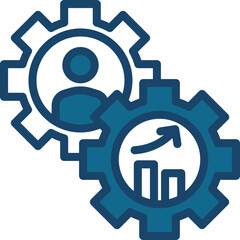 Business Setup Icon In Blue And White Color.