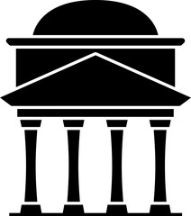 Flat Style Patheon Icon In B&W Color.