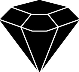 Vector Illustration of Diamond In Glyph Style.