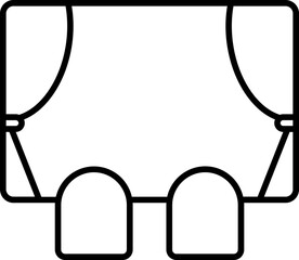 Theater Stage Icon In Black Outline.