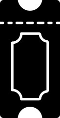 Ticket Icon In B&W Color.
