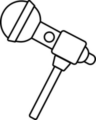 Microphone Icon In Black Stroke Style.