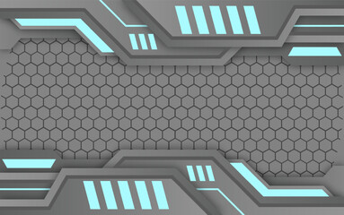 Obraz premium futuristic game background vector, modern blue technology concept