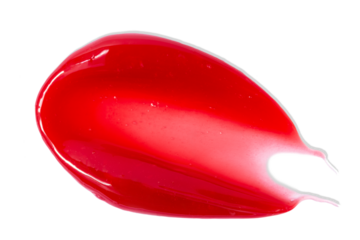 Lip gloss smear isolated on white. PNG with transparent background. 