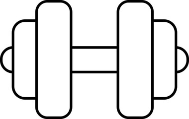 Dumbbell Icon In Black Line Art.