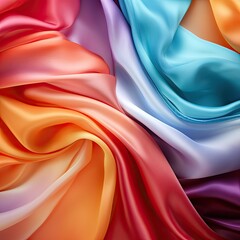 colorful silk fabric background - generative ai