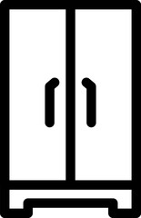 Illustration of Cupboard Icon in Line Art.