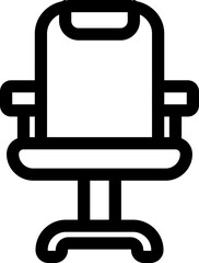Illustration of Office Chair Icon in Thin Line Art.