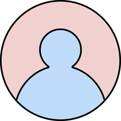 Profile Icon Or Symbol In Pink And Blue Color.