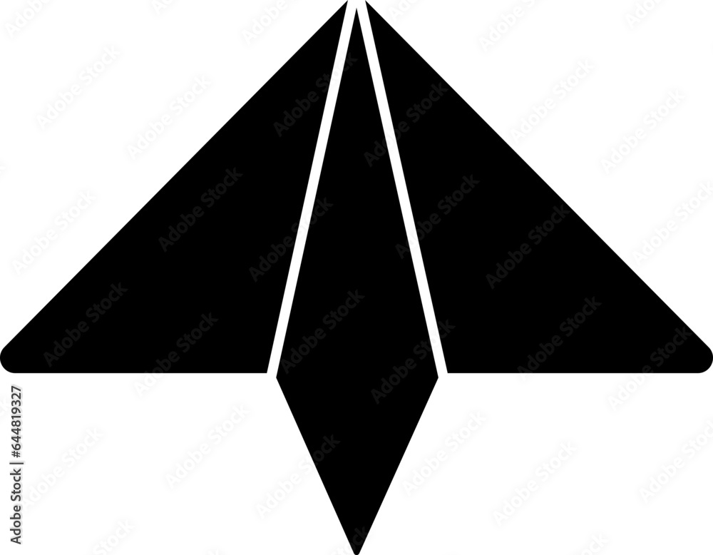 Wall mural Isolated Paper Plane Icon In Glyph Style.