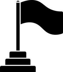 Glyph Style Flag Icon Or Symbol.