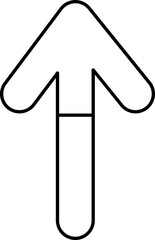 Isolated Up Arrow Icon Or Symbol In Outline Style.