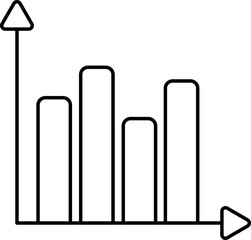 Bar Graph Icon or Symbol In Linear Style.