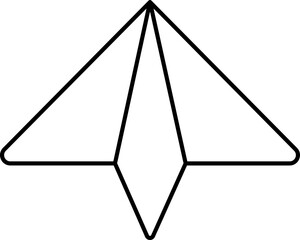 Thin Line Paper Plane Icon Or Symbol.