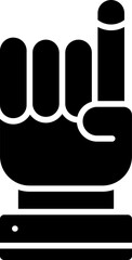 B&W Index Finger Icon Or Symbol.