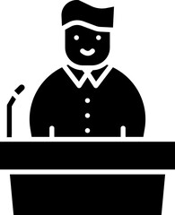 Illustration Of Politician Icon In Glyph Style.