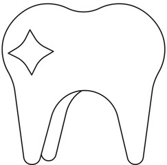 Whitening Teeth Icon In Black Outline.