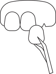 Dental Veneer Icon In Black Line Art.