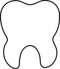Tooth Icon In Black Line Art.