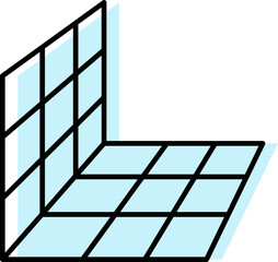 Perspective Grid Icon In Cyan Color.