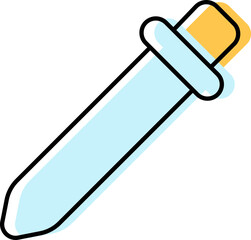 Cyan And Yellow Color Picker Icon Or Symbol.