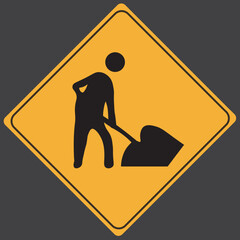 Roadworks ahead sign icon vector