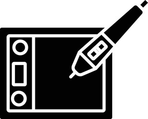 B&W Graphic Tablet Icon Or Symbol.
