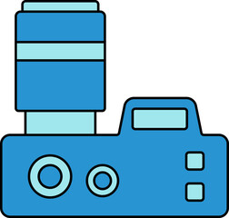 Fototapeta premium Illustration of Camera Icon In Blue Color.