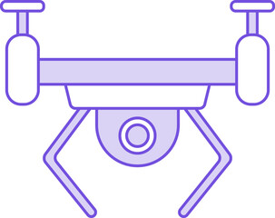 Drone Camera Icon In Purple And White Color.