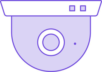 CCTV Camera Icon In Purple And White Color.