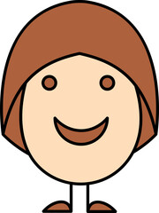 Isolated Funny Cartoon Egg Icon In Brown And Peach Color.