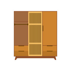 wooden cabinet isolated on white