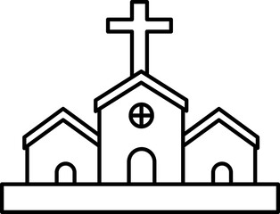 Isolated Church Icon Or Symbol In Linear Style.