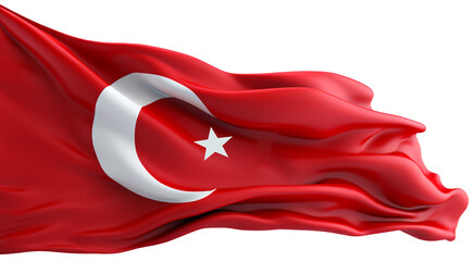 Waving Flag of Turkey Decoration. National Symbol. Ai Generative