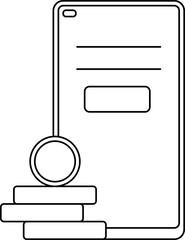 Vector Illustration of Smartphone With Coins Icon.