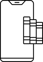 Ring Binders With Smartphone Icon In Line Art.
