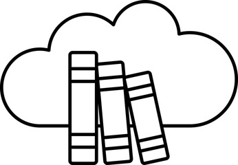 Cloud Ring Binders Icon in Thin Line Art.