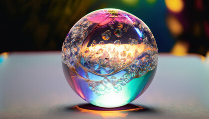 Gloge crystal ball on a table