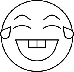 Linear Style Laughing Emoji With Tears Icon.