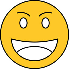 Fototapeta premium White And Yellow Smiley Face Emoji Icon.