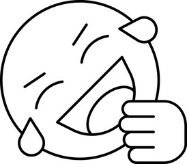 Laughing Face Emoji Icon In Linear Style.