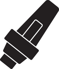 Obraz premium B&W Fluorescent Light Bulb Icon Or Symbol.
