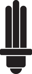 Obraz premium Black And White CFL (Compact Fluorescent Light) Bulb Icon.